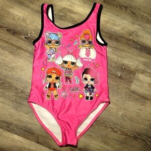 L.O.L Surprise LOL Swimsuit Bathing‎ Suit Pink, Girls 5/6  Doll Print